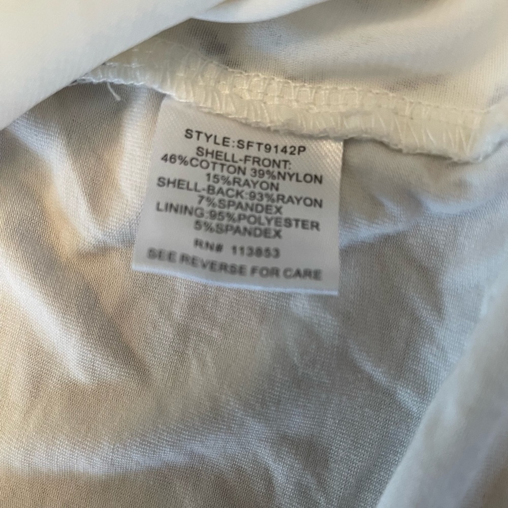 Market & Spruce Women’s 1X White Lined Short Sleeve Blouse - Picture 4 of 9